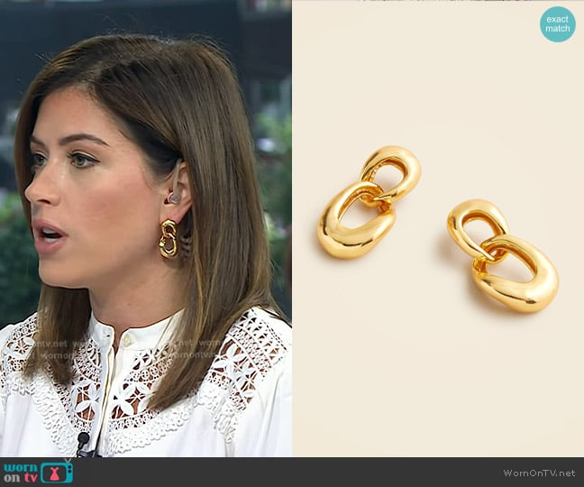 J. Crew Chainlink Drop Earrings worn by Chloe Melas on Today
