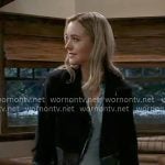 Jacinda’s black leather detail jacket on General Hospital