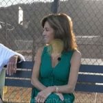 Janet Shamlian’s green maxi dress on CBS Mornings