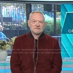 Jared Harris’s red suede jacket on Today
