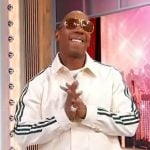 Ja Rule’s white sleeve stripe jacket on Sherri