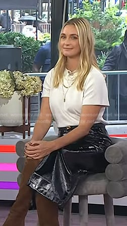 Jasmine Snow’s black leather skirt on Today