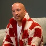 Jason's red check sherpa jacket on Selling Sunset