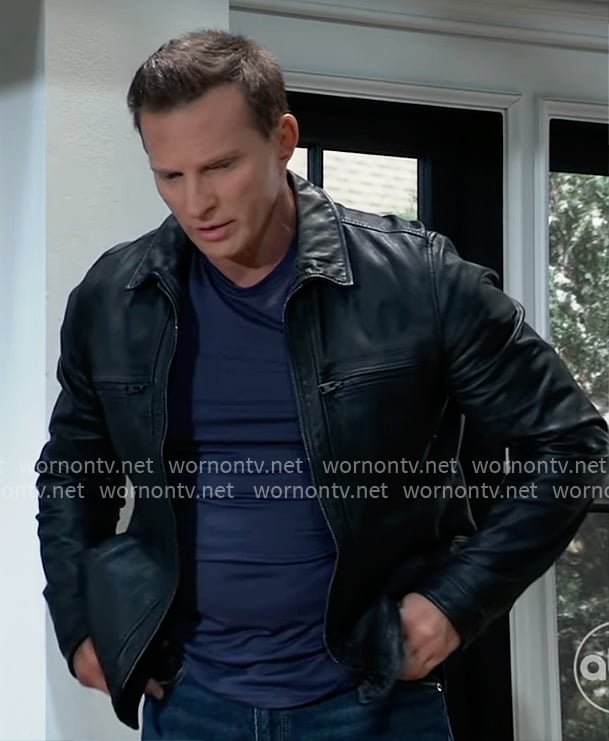Jason's black leather jacket on General Hospital