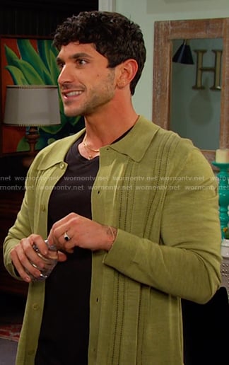 Javi's green knit shirt on Days of our Lives