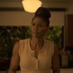 Jax’s beige knit sleeveless top on Reasonable Doubt