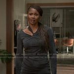 Jax’s grey twisted long sleeve dress on Reasonable Doubt
