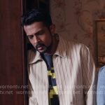 Jay’s beige striped shirt jacket on Ghosts