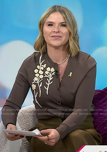 Jenna's brown floral cardigan on Today