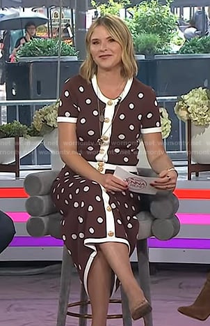 Jenna’s brown polka dot top and skirt on Today