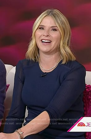 Jenna’s navy ribbed sheer knit dress on Today