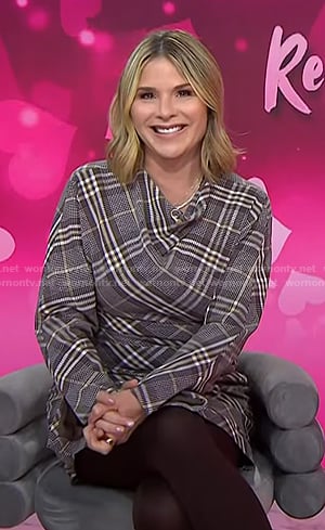 Jenna's plaid mini dress and chain boots on Today