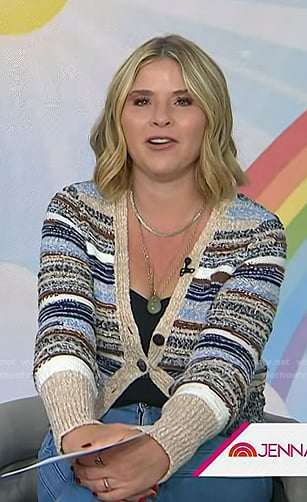 Jenna's striped cardigan and jeans on Today