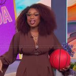 Jennifer’s brown jumpsuit on The Jennifer Hudson Show
