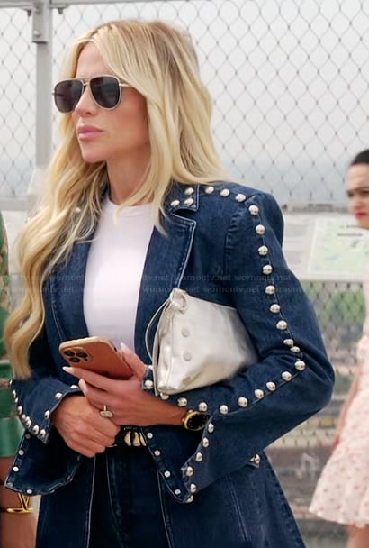 Jennifer's denim studded jacket on The Real Housewives of Orange County