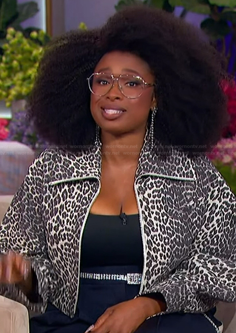 Jennifer’s leopard print cropped jacket on The Jennifer Hudson Show