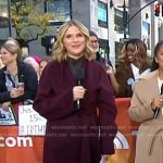 Jenna’s burgundy wrap coat on Today