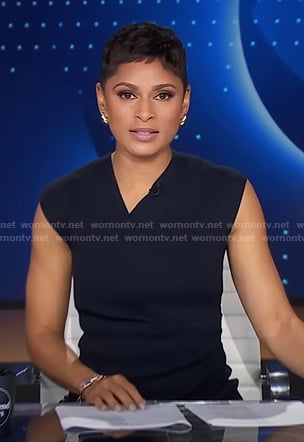 Jericka’s cross front knit dress on CBS Evening News