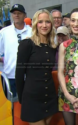 Jessy Schram’s black button front mini dress on Today