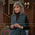 Jill’s teal green tied vest on The Young and the Restless