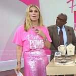 Jill’s pink sequin skirt and pearl earrings on Today