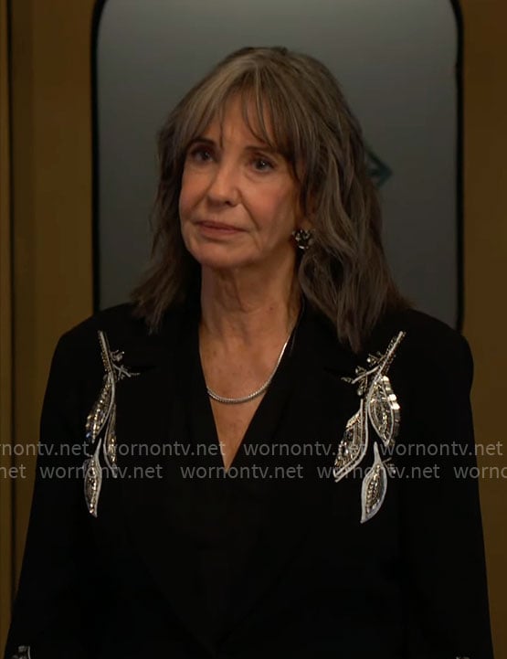 Jill's black embellished blazer on The Young and the Restless