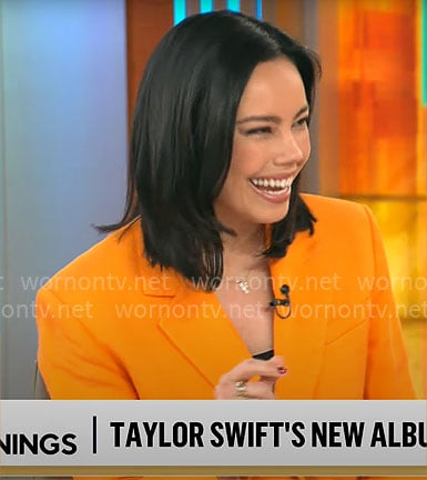 Jo Ling Kent’s orange blazer on CBS Mornings