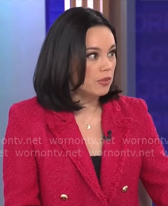 Jo Ling Kent's pink tweed blazer on CBS Mornings