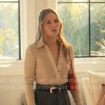 Joanne’s beige ribbed polo top on Nobody Wants This