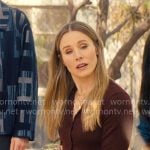 Joanne’s burgundy cropped cardigan on Nobody Wants This