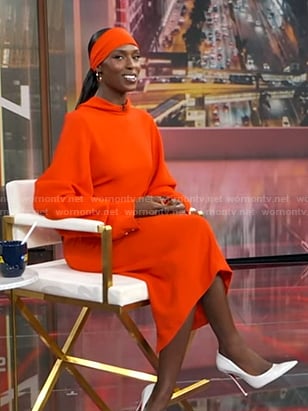 Jodie Turner-Smith’s red blouse and skirt on Good Morning America