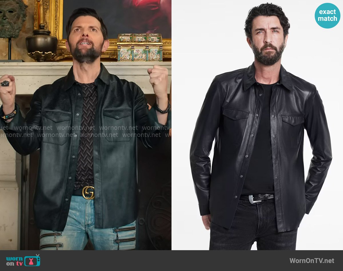 John Varvatos Travis Shirt Jacket worn by John Novak (Adam Scott) on Loot