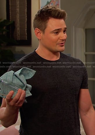 Johnny’s black burnout tee on Days of our Lives