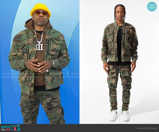 Jordan Craig Camo Mercenary Bomber Jacket and Pants worn by Allen Iverson on Today