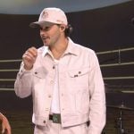 Josh Rosh’s beige denim jacket and jeans on Live with Kelly and Mark