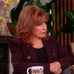 Joy’s burgundy blazer and pants on The View