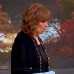 Joy’s navy embellished trim cardigan on The View