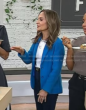 Joy’s blue cable knit blazer on Today