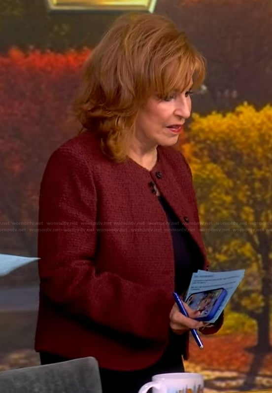 Joy's maroon tweed jacket on The View