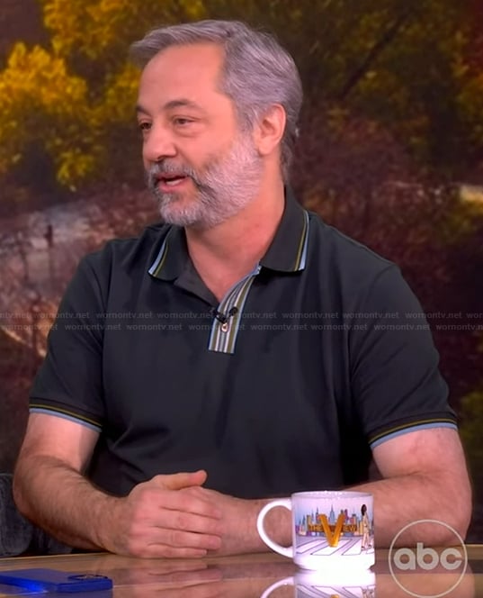 Judd Apatow’s stripe trim polo on The View