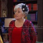 Julie’s black and red segquin mesh jacket on Days of our Lives