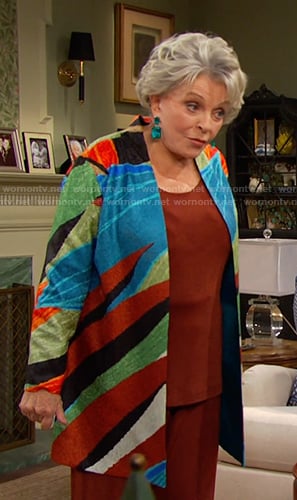 Julie’s multicolor print jacket on Days of our Lives