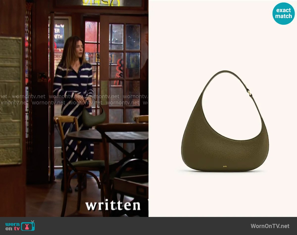 JW Pei Harlee Shoulder Bag in Dark Olive worn by Victoria Newman (Amelia Heinle) on The Young and the Restless