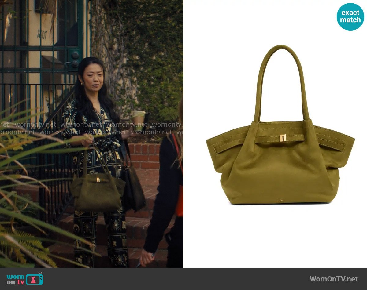 JW Pei Medium Hana Tote in Dark Olive worn by Ashley (Sherry Cola) on Nobody Wants This