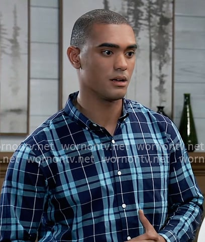 Kai's blue plaid shirt on General Hospital
