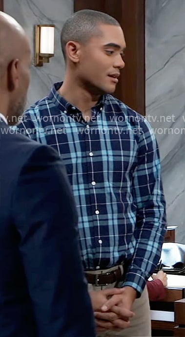 Kai's blue plaid shirt on General Hospital