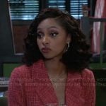 Kat’s red tweed blazer dress on Beyond the Gates