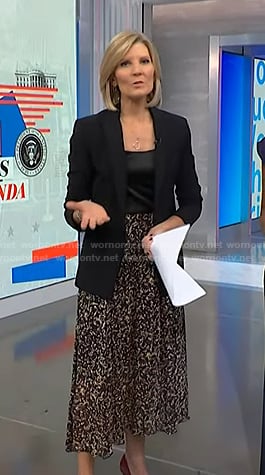 Kate's black blazer and print skirt on NBC News Daily