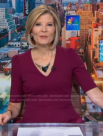 Kate's purple v-neck midi dress on NBC News Daily