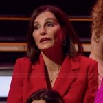 Kathy’s red blazer jumpsuit on The Golden Bachelor